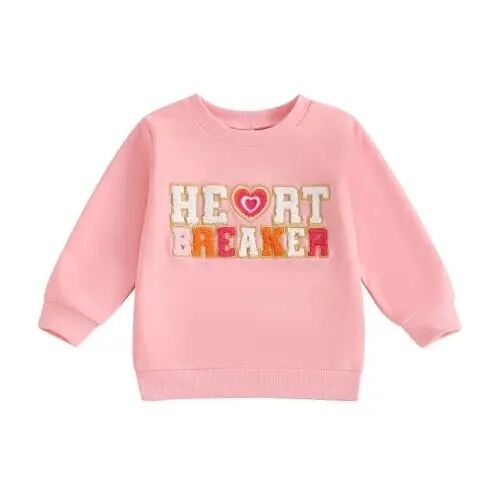 Beautooly Baby Boy Girl Cute Long Sleeve Crew Neck Letters Heart Print Sweatshirt Infant Newborn Valentines Outfit - BEAUTOOLY