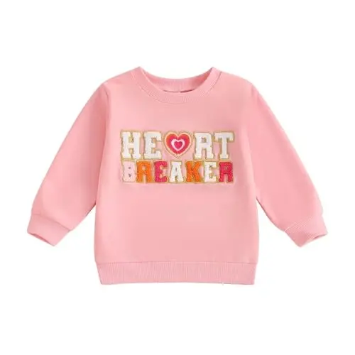Beautooly Baby Boy Girl Cute Long Sleeve Crew Neck Letters Heart Print Sweatshirt Infant Newborn Valentines Outfit - 1