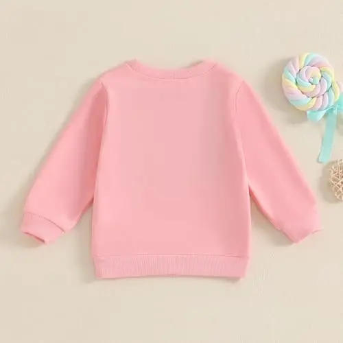 Beautooly Baby Boy Girl Cute Long Sleeve Crew Neck Letters Heart Print Sweatshirt Infant Newborn Valentines Outfit - 5