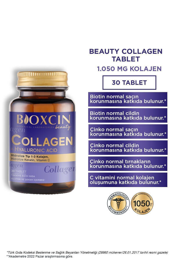 Beauty Collagen 30 Tablets - Type 1 Type 3 Hydrolyzed Collagen - 16