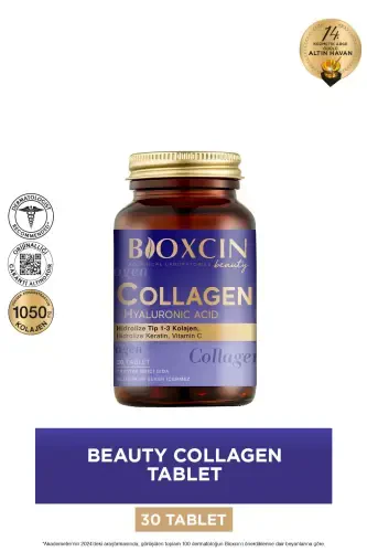Beauty Collagen 30 Tablets - Type 1 Type 3 Hydrolyzed Collagen - BIOXCIN (1)