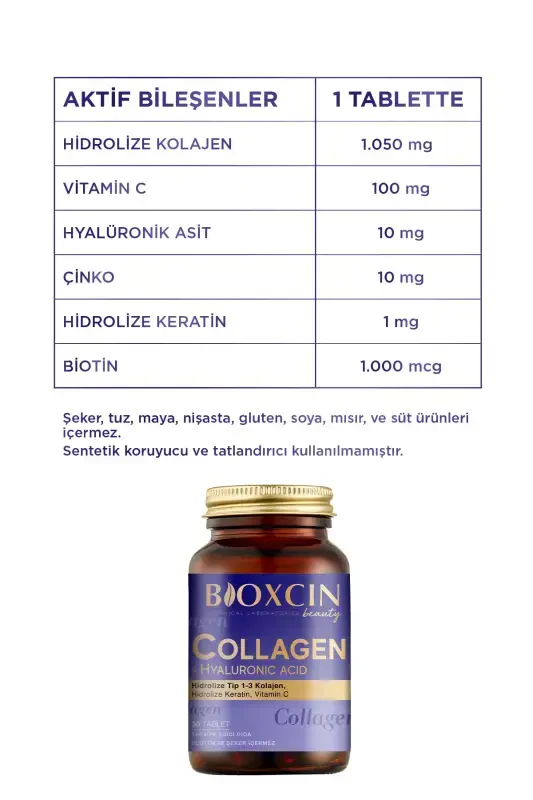 Beauty Collagen 30 Tablets - Type 1 Type 3 Hydrolyzed Collagen - 8