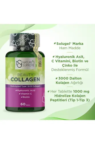 Beauty Collagen 60 Tablet - NATURES SUPREME (1)
