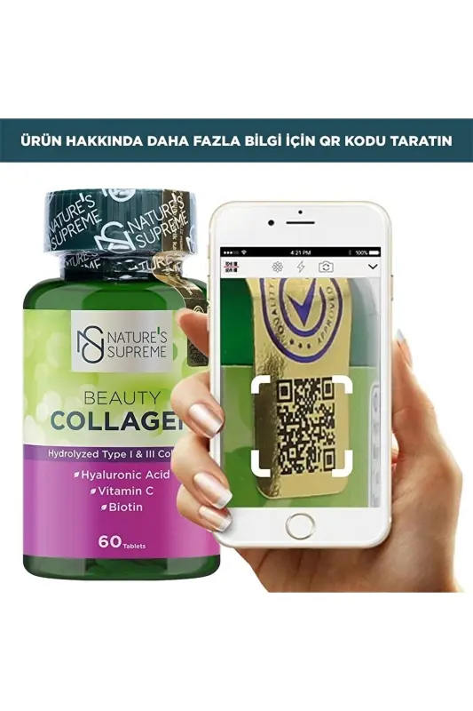 Beauty Collagen Hyaluronic Acid Biotin Vitamin C Collagen Tablets 60 - 3