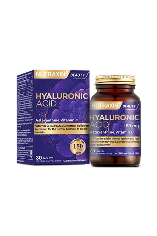 Beauty Hyaluronic Acid 30 Tablets Hyaluronic Acid, Vitamin C, Astaxanthin Dietary Supplement - 1