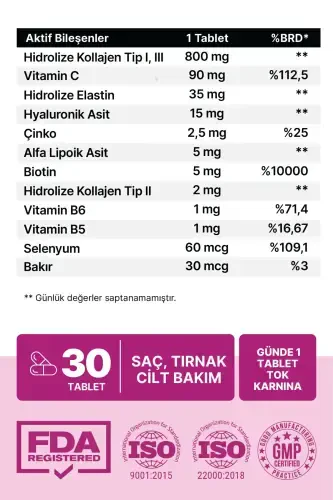 BEAUTY MIX COLLAGEN TYPE I,II,III +ELASTIN,BIOTIN,ZINC, VITAMIN C, SELENIUM, HYALURONIC ACID, COLLAGEN - ANOCIN (1)