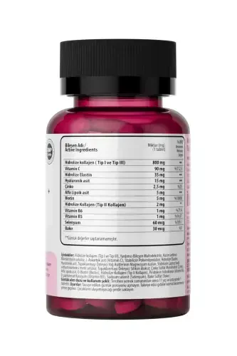 BEAUTY MIX COLLAGEN TYPE I,II,III +ELASTIN,BIOTIN,ZINC, VITAMIN C, SELENIUM, HYALURONIC ACID, COLLAGEN - 3