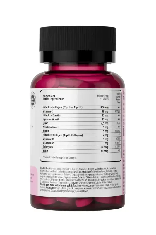 BEAUTY MIX COLLAGEN TYPE I,II,III +ELASTIN,BIOTIN,ZINC, VITAMIN C, SELENIUM, HYALURONIC ACID, COLLAGEN - 3