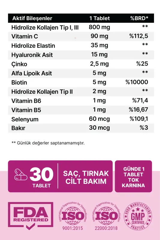 BEAUTY MIX COLLAGEN TYPE I,II,III +ELASTIN,BIOTIN,ZINC, VITAMIN C, SELENIUM, HYALURONIC ACID, COLLAGEN - 1