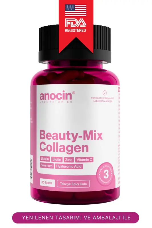 BEAUTY MIX COLLAGEN TYPE I,II,III +ELASTIN,BIOTIN,ZINC, VITAMIN C, SELENIUM, HYALURONIC ACID, COLLAGEN - 1