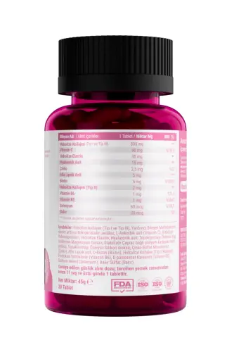 BEAUTY MIX COLLAGEN TYPE I,II,III +ELASTIN,BIOTIN,ZINC, VITAMIN C, SELENIUM, HYALURONIC ACID, COLLAGEN - 3