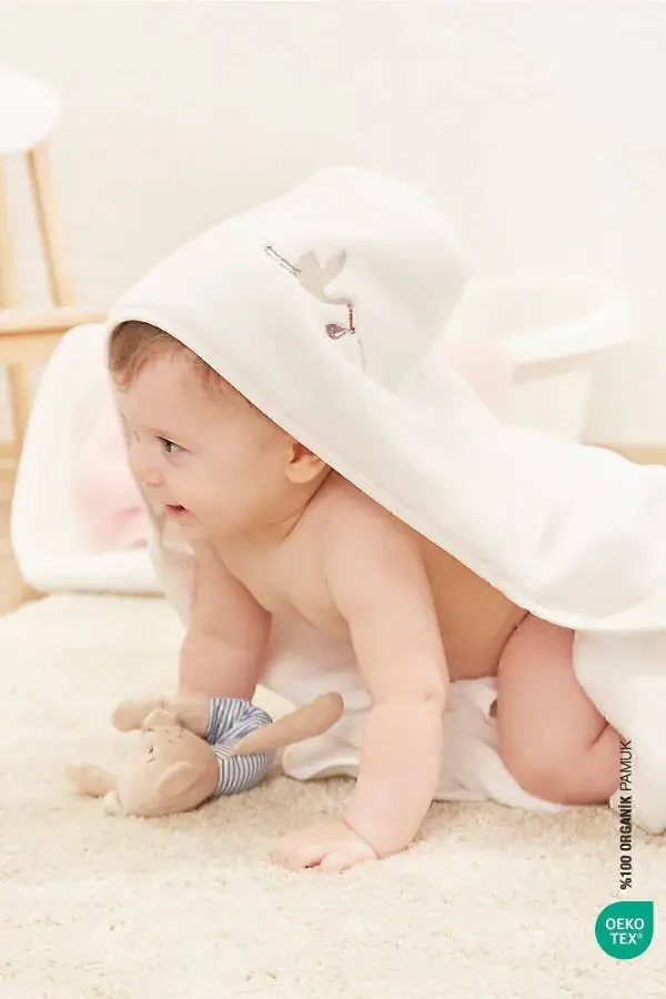 Bebe Marin Swaddle Towel White 75x75 - 5