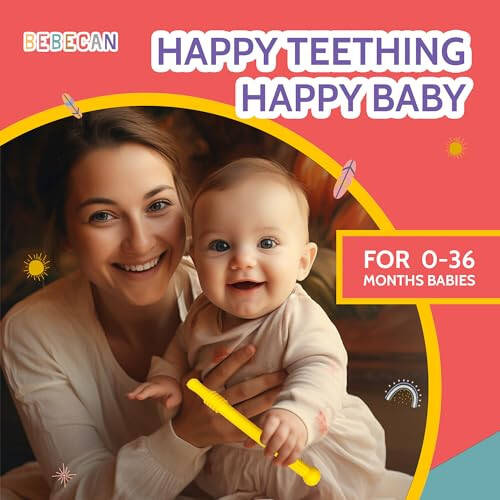BEBECAN 0-36 oylik chaqaloqlar uchun tish chiqarish tayoqchalari - 6 ta yorqin rangdagi super yumshoq silikon tish chiqaruvchilar, chaqaloq tish chiqarishni engillashtirish, rang-barang tish chiqarish naychalari chaqaloq sovg'a tish chiqaruvchilari - 10