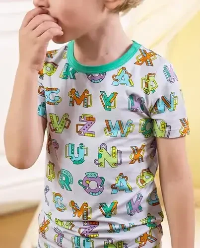 babee Reshinee Bamboo Viscose Toddler Car Pajamas Boys Girls Kids Short Cool Summer 12M-8Y Snug fit Pjs Set 2pcs - BABEE (1)