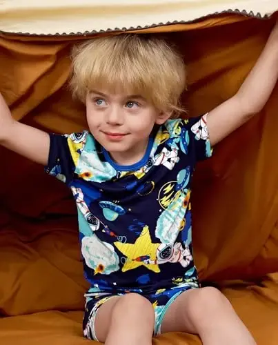 babee Reshinee Bamboo Viscose Toddler Car Pajamas Boys Girls Kids Short Cool Summer 12M-8Y Snug fit Pjs Set 2pcs - 6