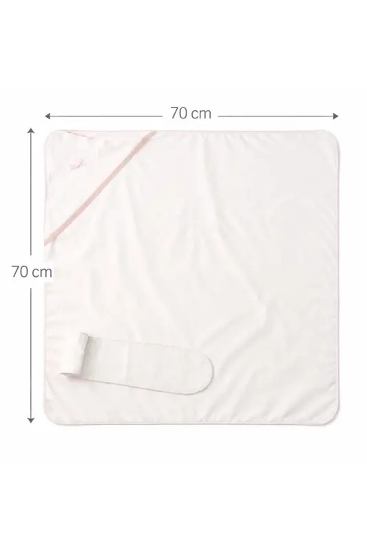 Bebek 100% pamuklu Kemerli kundak 70*70 cm. -Beyaz Pembe - 3