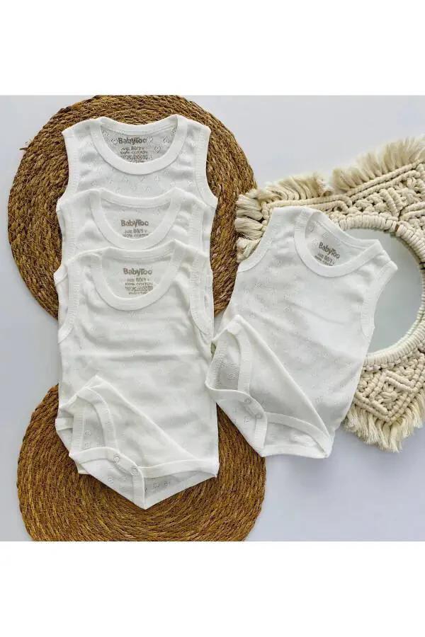 Bebek 5 Li Paket Çıtçıtlı Body Doğal Yenidoğan Iç Atlet Zıbın Set 4 Mevsim Pamuklu - 1