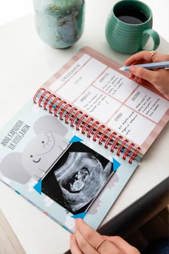 Bebek Anı Ve Anne Hamile Günlüğü Albüm Defter Erkek - MAVİ - 3