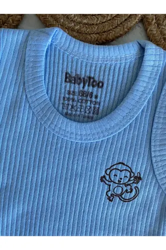 BEBEK ARMALI HAYVAN FİGÜRLÜ ÇITÇITLI BADİ ATLET-ZIBIN-BODY - MAVİ - BABYTOO (1)