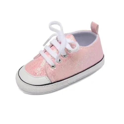 Baby Shoes,Infant Boys Girls Non-Slip Soft Sole Lightweight Sneakers,Unisex First Walking Shoes for 0-18 Months Toddler - 1