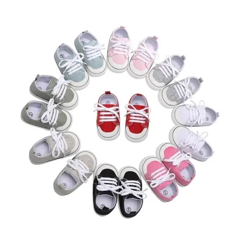 Baby Shoes,Infant Boys Girls Non-Slip Soft Sole Lightweight Sneakers,Unisex First Walking Shoes for 0-18 Months Toddler 