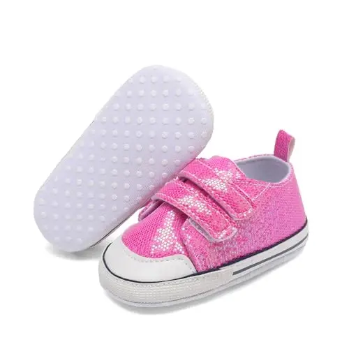 Baby Shoes,Infant Boys Girls Non-Slip Soft Sole Lightweight Sneakers,Unisex First Walking Shoes for 0-18 Months Toddler - BABY (1)