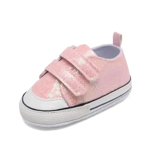 Baby Shoes,Infant Boys Girls Non-Slip Soft Sole Lightweight Sneakers,Unisex First Walking Shoes for 0-18 Months Toddler - 1