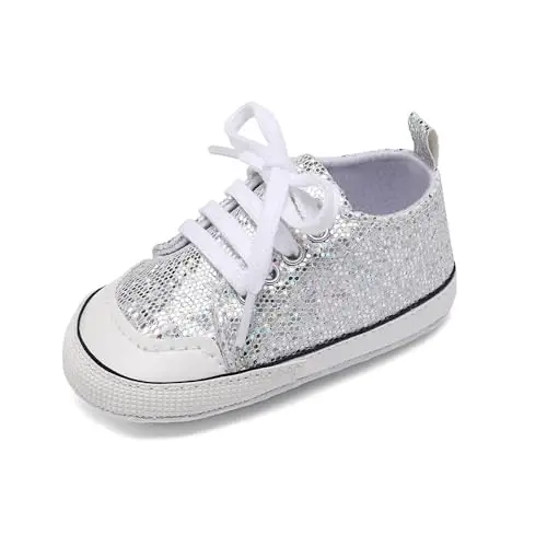 Baby Shoes,Infant Boys Girls Non-Slip Soft Sole Lightweight Sneakers,Unisex First Walking Shoes for 0-18 Months Toddler - 1