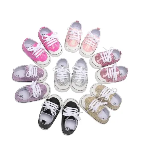 Baby Shoes,Infant Boys Girls Non-Slip Soft Sole Lightweight Sneakers,Unisex First Walking Shoes for 0-18 Months Toddler - 5