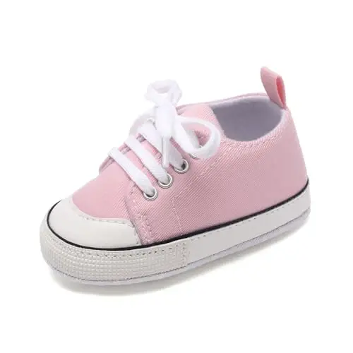 Baby Shoes,Infant Boys Girls Non-Slip Soft Sole Lightweight Sneakers,Unisex First Walking Shoes for 0-18 Months Toddler - 1
