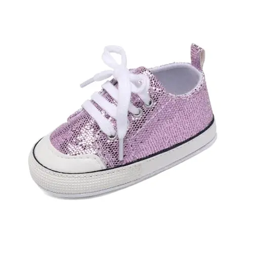 Baby Shoes,Infant Boys Girls Non-Slip Soft Sole Lightweight Sneakers,Unisex First Walking Shoes for 0-18 Months Toddler - 1