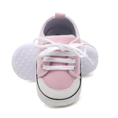 Baby Shoes,Infant Boys Girls Non-Slip Soft Sole Lightweight Sneakers,Unisex First Walking Shoes for 0-18 Months Toddler - 4