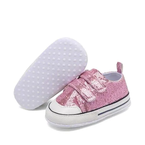 Baby Shoes,Infant Boys Girls Non-Slip Soft Sole Lightweight Sneakers,Unisex First Walking Shoes for 0-18 Months Toddler - 2