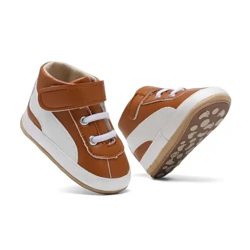 Baby Shoes,Infant Boys Girls Non-Slip Soft Sole Lightweight Sneakers,Unisex First Walking Shoes for 0-18 Months Toddler - 1