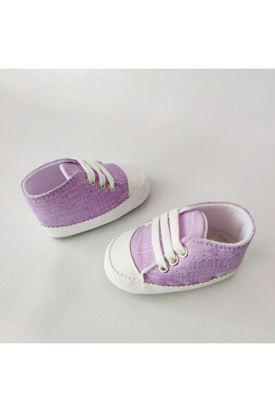 Bebek Ayakkabı-Mor beyaz - BEBEKMAĞAZAM