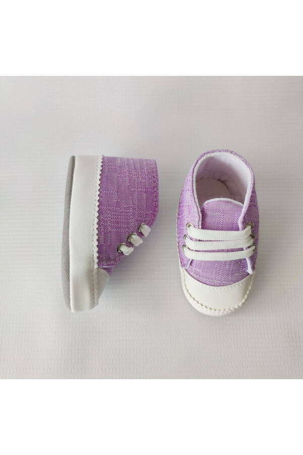 Bebek Ayakkabı-Mor beyaz - 4