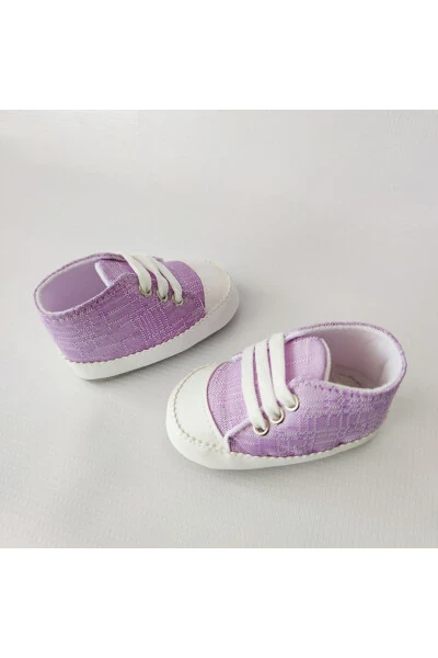 Bebek Ayakkabı-Mor beyaz - Modazone