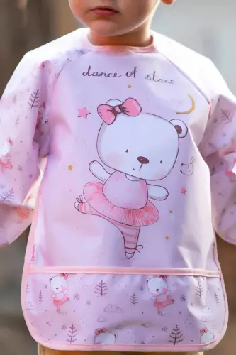 Bebek Ayı Desenli Su Geçirmez Uzun Kollu Mama Ve Etkinlik Önlüğü - BEBECHI (1)