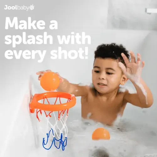 Jool Baby Bath Time Basketball Hoop with 2 Balls – Suction-Mount Tub Toy for Toddlers - 2
