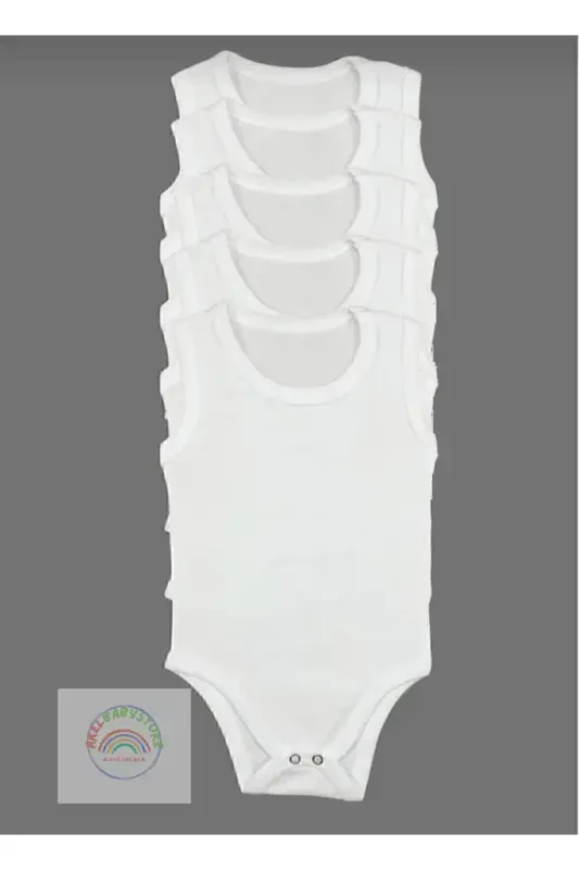 Bebek Basic Penye Zıbın 5'li Set Bisiklet Yaka Atlet Body - 3
