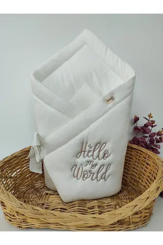 %100 Pamuklu Bebek Battaniyesi Kundak Kız Erkek Unisex Hastane Çıkışı Yenidoğan - BEBELLA (1)