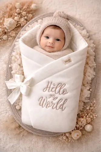 %100 Pamuklu Bebek Battaniyesi Kundak Kız Erkek Unisex Hastane Çıkışı Yenidoğan - 5