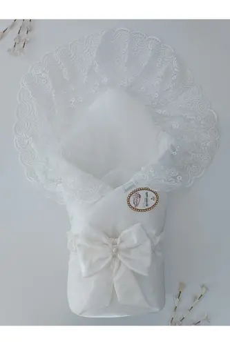 Kumru Kristal Kı Bebek Kundağı Unisex Bebek Dış Kundak Battaniyesi Hastane Çıkışı Kundak Battaniye-EKRU - TOMUYCUK (1)