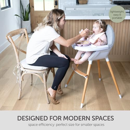 Convertible High Chair for Babies, Toddlers, Kids & Children - Wooden Highchair with Adjustable Height & Dishwasher Safe Tray - Wood Feeding & Dining Chair - Converts to Booster Seat - KoolaBaby - 30