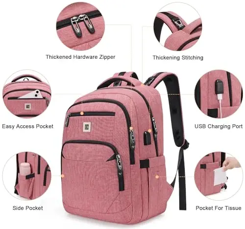 Diaper Bag Backpack, Multi function Baby Bag with Portable Changing Pad, Pacifier Holder,Waterproof Diaper Bags with USB Charging Port,Baby Essentials Perfect Baby Shower Gifts for Mom, Dad, Newborn - 5