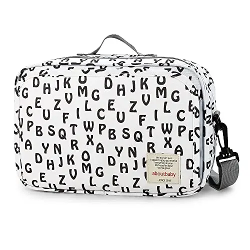 Baby Diaper Caddy Bag - Diaper Caddy Tote Baby Stroller Bag Nursery Storage Bin for Diapers, Wipes & Toys Mini Diaper Bag for Outdoor (Letter) - 1