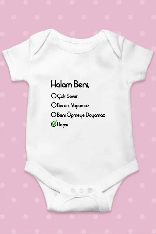 Bebek Body Unisex Halam Beni Çok Sever %100 Pamuk - 2