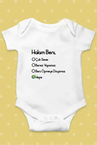 Bebek Body Unisex Halam Beni Çok Sever %100 Pamuk - 3
