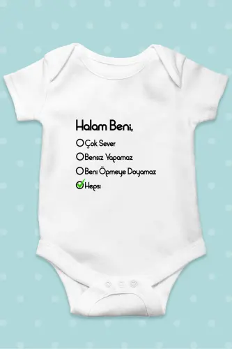 Bebek Body Unisex Halam Beni Çok Sever %100 Pamuk Nefes Alabilen Kumaş - 1