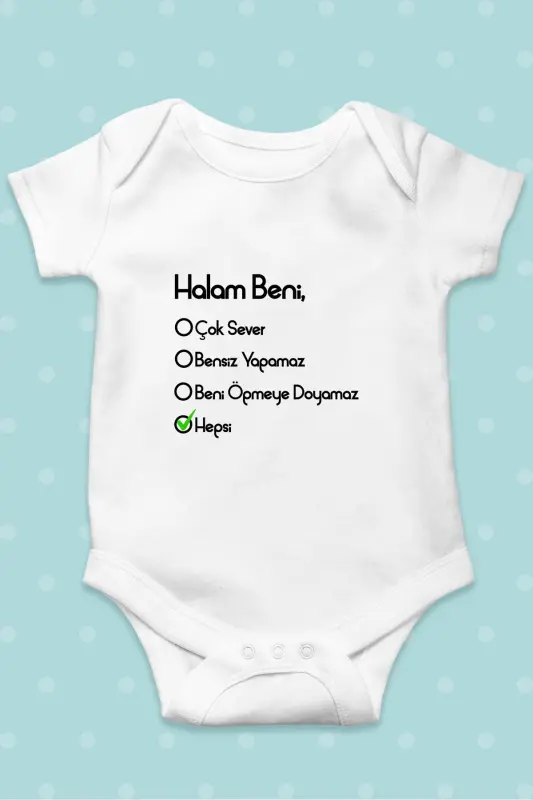 Bebek Body Unisex Halam Beni Çok Sever %100 Pamuk Nefes Alabilen Kumaş - 1